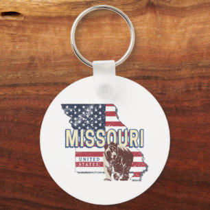 Chaveiro Estado do Missouri United States Retro Map Vintage
