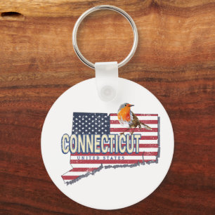 Chaveiro Estado unido do Connecticut mapeamento de estado r
