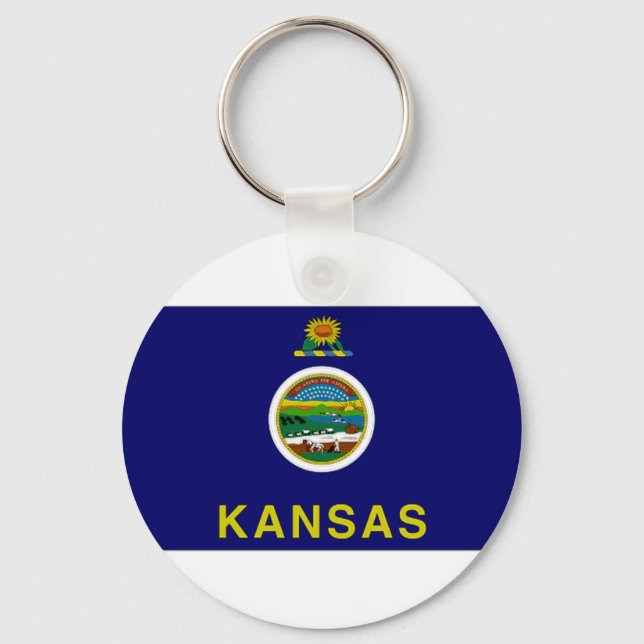 Chaveiro Estado Unidos - Kansas Flag (Frente)