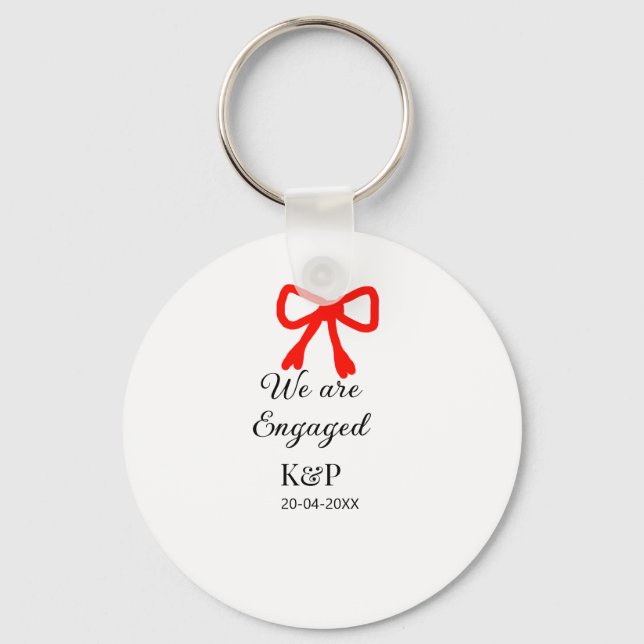 Chaveiro Estamos engajados a adicionar a letra vermelha arc (Frente)