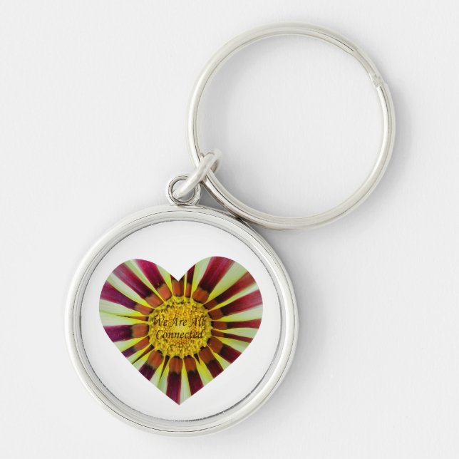 Chaveiro Estamos todos conectados, flor do coração (Frente)