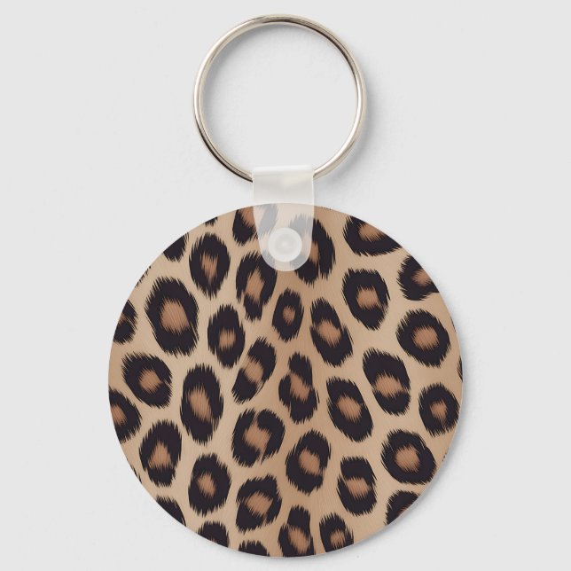 Chaveiro Estampa Animal Clássica de Leopardo Marrom Guepard (Frente)