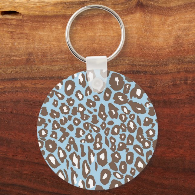 Chaveiro Estampa de leopardo azul e branco (Frente)