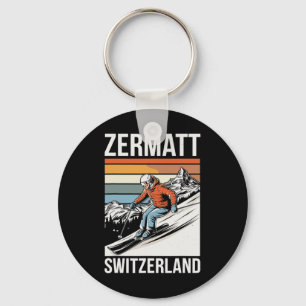 Chaveiro Estância de esqui retrô Zermatt Suíça
