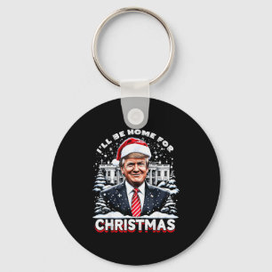 Chaveiro Estarei em Casa no Natal Trump Xmas Engraçado 2024