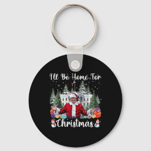 Chaveiro Estarei Em Casa Para Natal, Papai Noel Trump 2024
