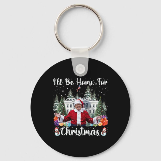 Chaveiro Estarei Em Casa Para O Natal Engraçado. (Frente)