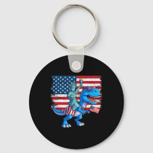 Chaveiro Estátua Dino Da Liberdade 4 De Julho Trex American