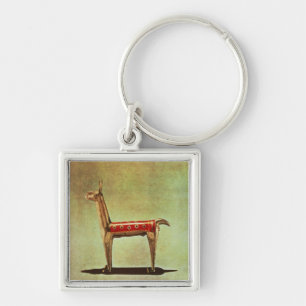 Chaveiro Estatueta de prata do lama, de Peru, depois de