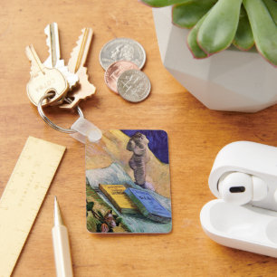 Chaveiro Estatueta Rosa e Novels Vincent van Gogh