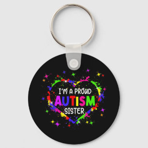 Chaveiro Este Coração Autismo Colorido Feito Com Pedaços De