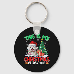 Chaveiro Este É Meu Natal Pajama Maltês Cachorros Amantes X