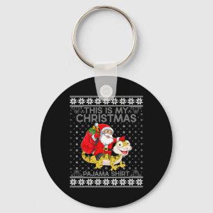 Chaveiro Este É Meu Papai noel De Pijamas De Natal Andando