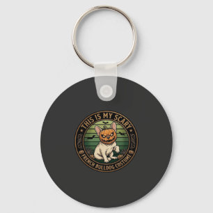 Chaveiro Este É Meu Traje Assustador de Bulldog Francês no