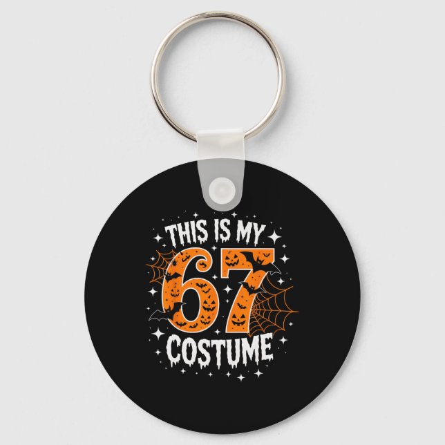 Chaveiro Este é o meu disfarce de Halloween 67 número 6 7 M (Frente)