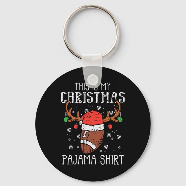 Chaveiro Este É O Meu Esporte De Futebol Do Pajama De Natal (Frente)