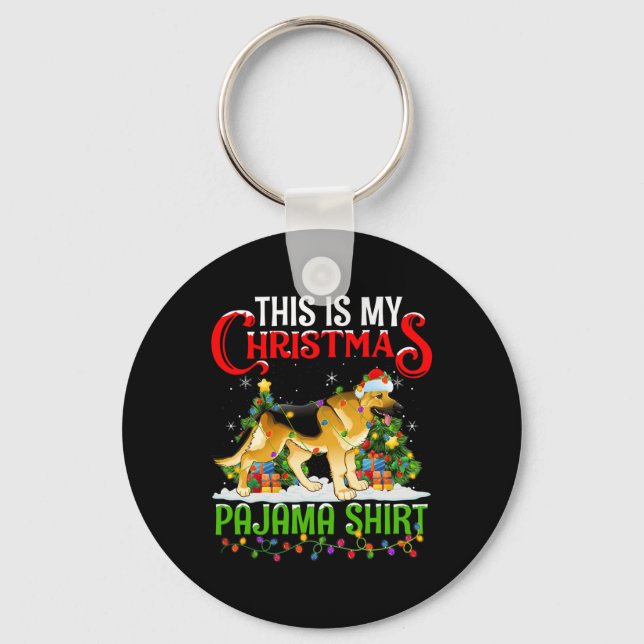 Chaveiro Este É O Meu German shepherd De Camisas De Pajama  (Frente)