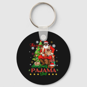 Chaveiro Este É O Meu Natal Pajama Afro-Americano