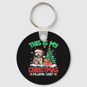 Chaveiro Este É O Meu Natal Pajama Havanês Cachorinhos Xm