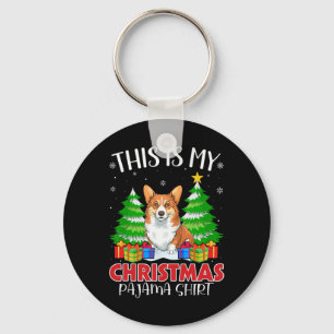 Chaveiro Este É O Meu Pjama De Natal Corgi Dog Xmas Pjs