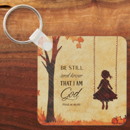 Chaveiro Esteja quieto e saiba que sou Deus Bíblia Verse Ps