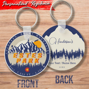 Chaveiro Estes Park Colorado Flag Mounts Caminhando de Souv