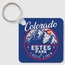 Estes Park Colorado Mountain Retro Sunset Skiing