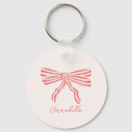 Chaveiro Estética coquete de laço rosa