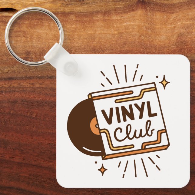 Chaveiro Estética musical analógica de clube de vinil (Frente)