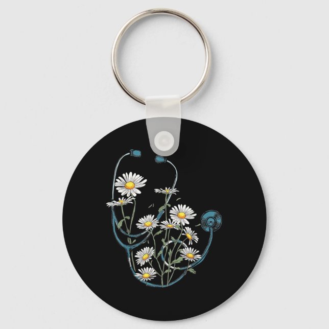 Chaveiro Estetoscópio Flor de Margarida Escola de Enfermage (Frente)