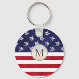Chaveiro Estilizado, vermelho, branco, azul, bandeira ameri