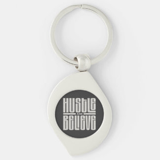 Chaveiro Estilo bordado motivacional Hustle e Acredite