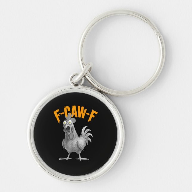 Chaveiro Estilo Clássico Retro Engraçado F Caw F Frango (Frente)