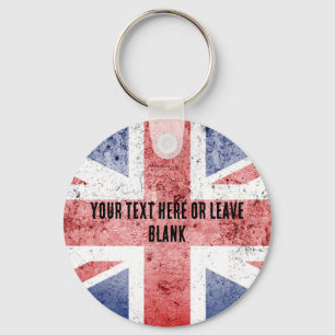 Chaveiro Estilo de arte pop Union Jack design. Personalizar