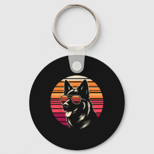 Chaveiro Estilo de Arte Ultramarino do Cachorro legal