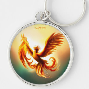 Chaveiro Estilo de Deco de Arte de Phoenix, Ouro de Fantasi