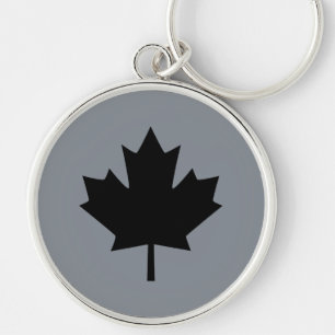 Chaveiro Estilo de Folha de Cartografia Preta Canadense