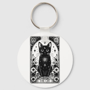 Chaveiro Estilo de Grunge De Gato Preto Silhouette Oferecid