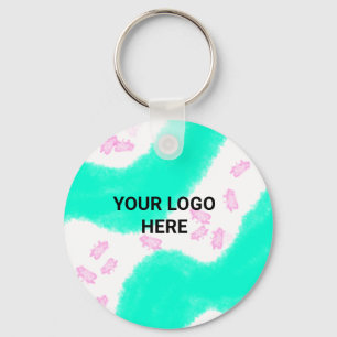 Chaveiro ESTILO DE TEXTO MÍNIMO SIMPLES PRESENÇA verde aqua
