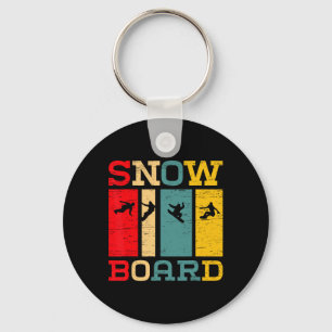 Chaveiro Estilo de Vintagem Silhuette de Snowboard Gráfico