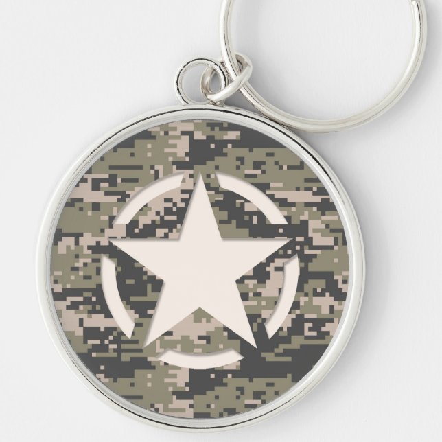 Chaveiro Estilo Decal de Etiqueta de Estêncil Estelar Camuf (Frente)