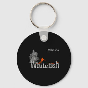 Chaveiro Estilo dos anos 80 Whitefish Montana Esqui Antigo