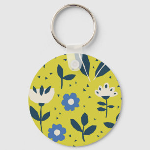 Chaveiro Estilo escandinavo, padrão floral uniforme.