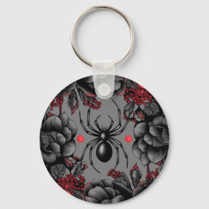 Chaveiro Estilo gótico de design de Aranha Floral