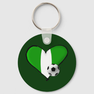 Chaveiro Estilo nigeriano do amor do futebol - coração da