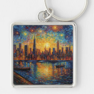 Chaveiro estilo Nova Iorque Skyline van Gogh