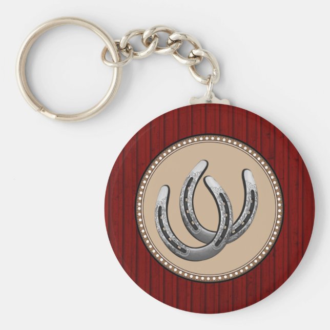 Chaveiro Estilo Ocidental de Lucky Silver Ferradura (Frente)