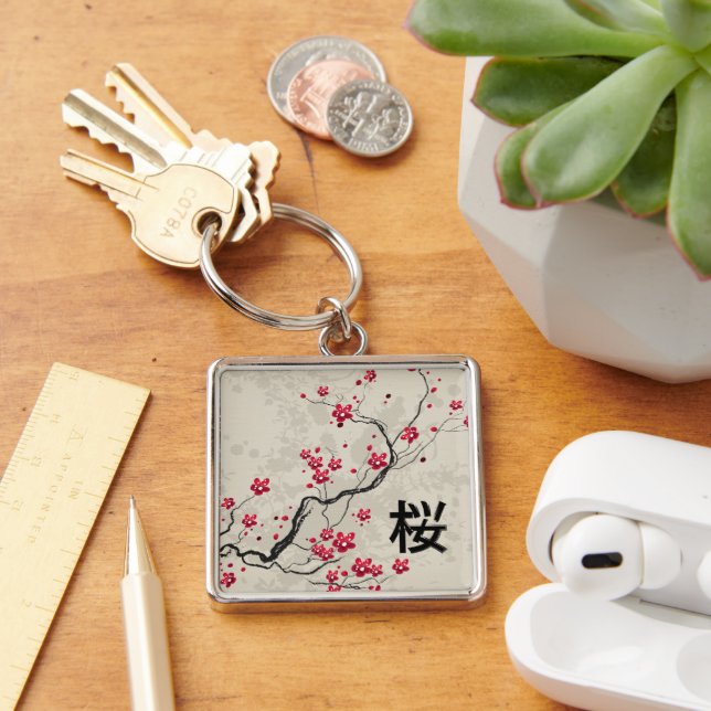 Chaveiro Estilo Oriental Sakura Cherry Blossom Art (Mesa)