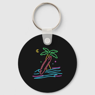 Chaveiro estilo retrô de surf vintage dos anos 80 praias de