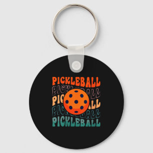 Chaveiro Estilo retrô feminino de pickleball acenando com u